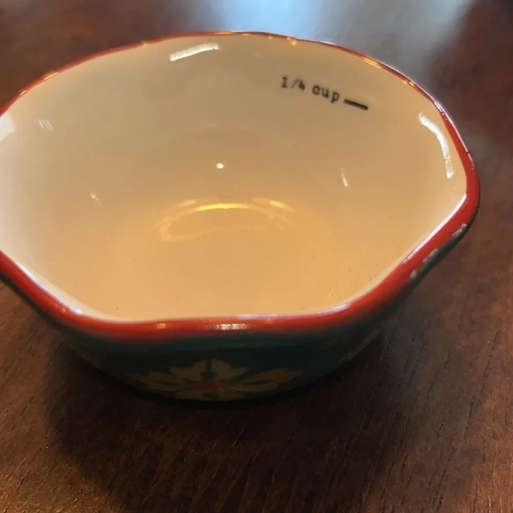 Set of 4 Pioneer Woman Nesting Measuring Cups -Different Floral Ceramic Bowls